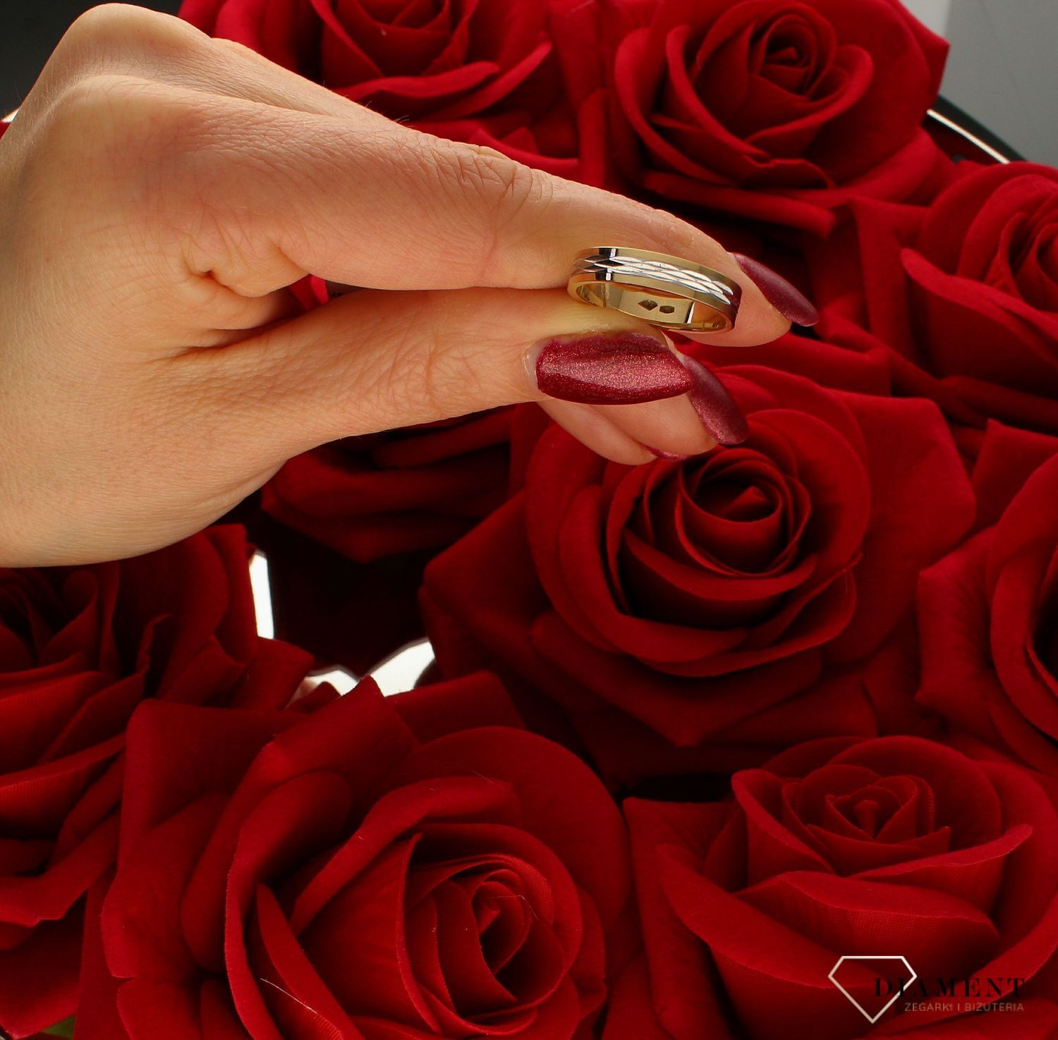 Obrączka Płaska Białe Złoto grawer w środku 585 DIAMENT wz 104   5mm Powiedz tak obrączkom marki DIAMENT !☆ Obrączki ślubne w ponad 300 wzorach ☆ (2).jpg